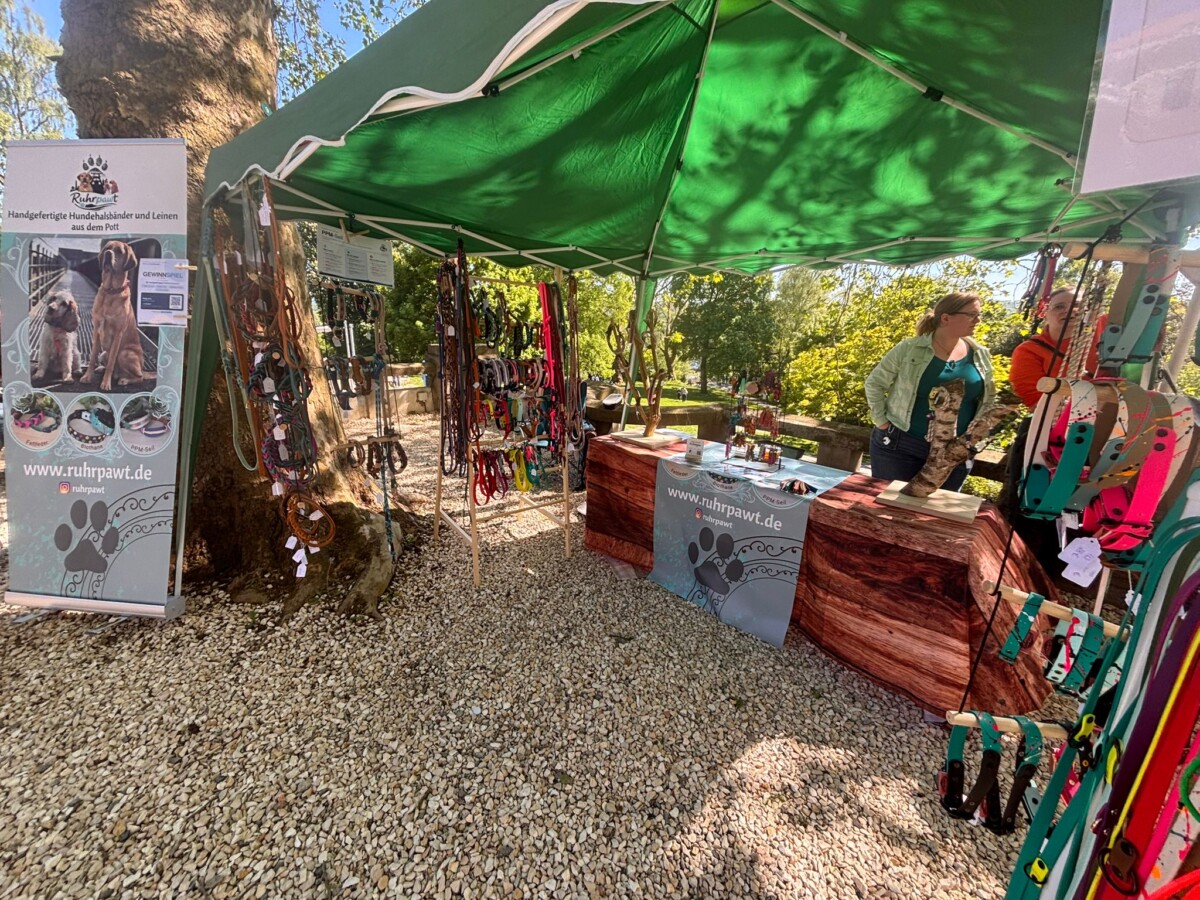 Ruhrpawt auf dem Kunsthandwerkermarkt Ruhrperle im Stadtgarten Essen-Steele
